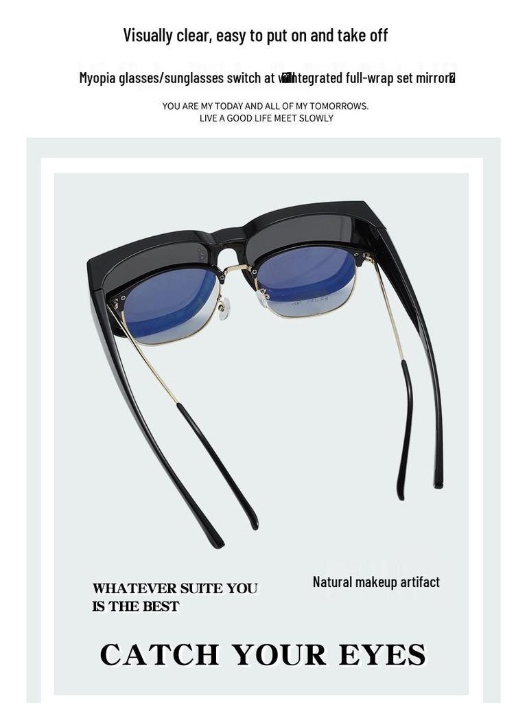 TR Polarized Cycling Glasses: Dual-use Myopia Clip-on, Fashionable Photochromic Sunglasses