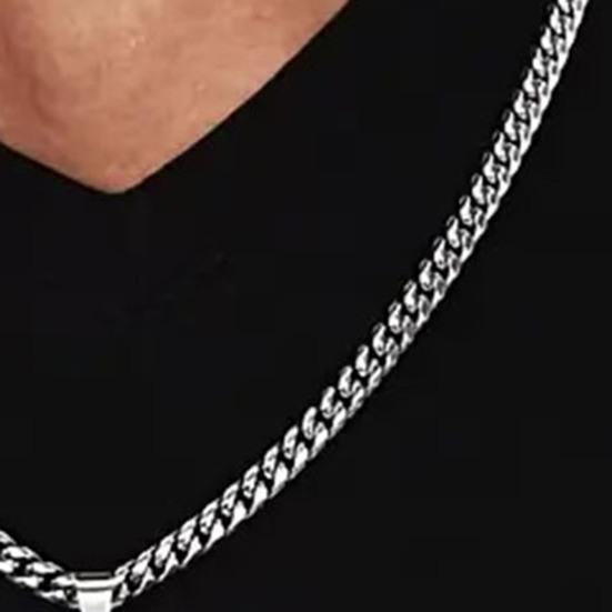 Men Necklace with Card And Box Pendant Thick Chain Stainless Steel Neck Jewelry Daily Wear Keepsake Gift for Grandson Adult Clavicle Necklace