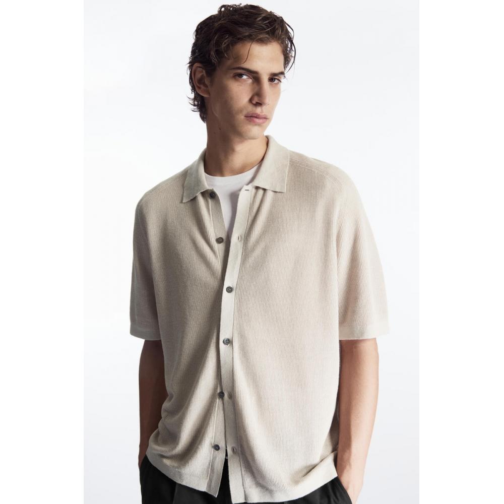 

COS Japan льняная рубашка в рубчик