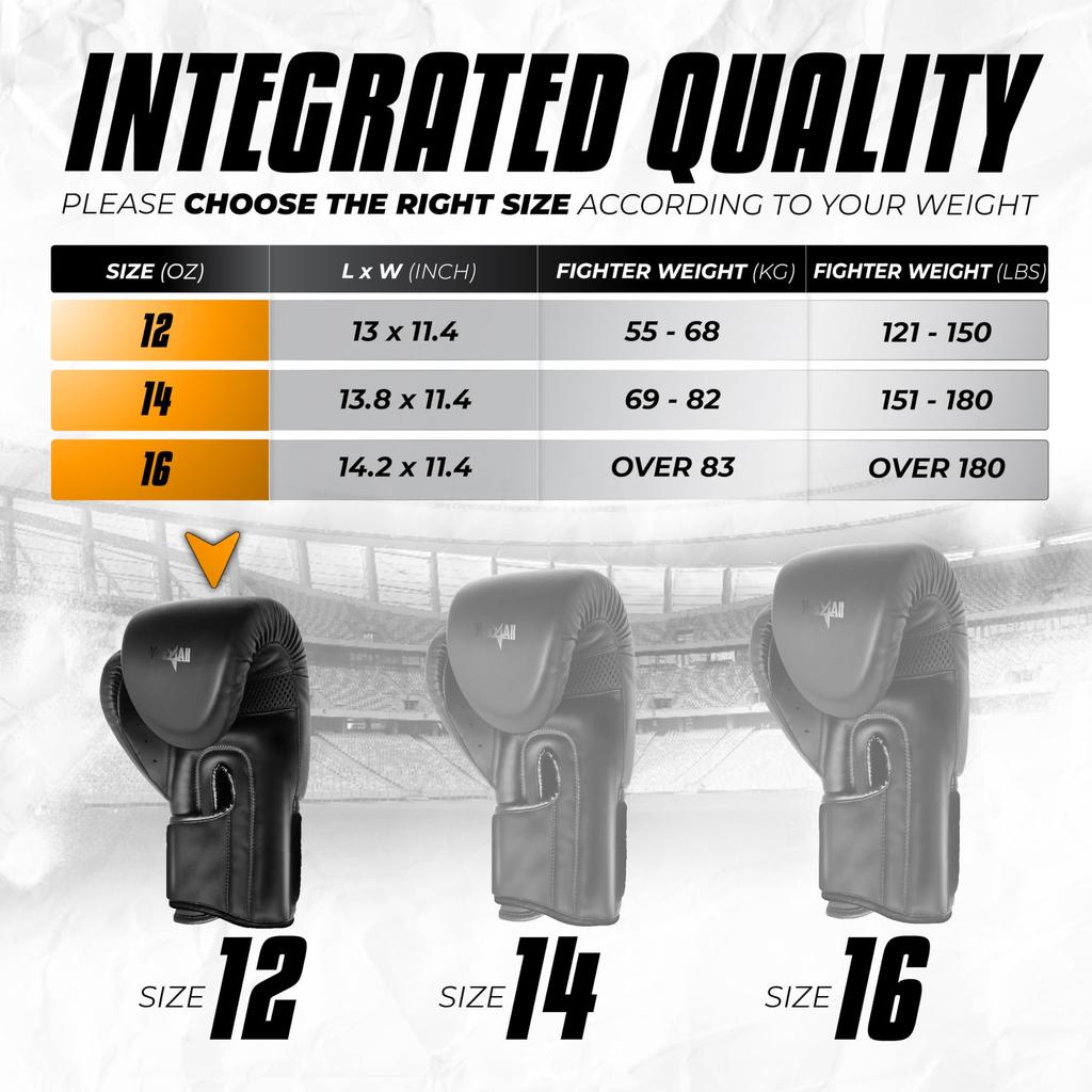 Yes4All Boxing Gloves Black 14oz Length 35 X Width 29cm [Parallel Import]