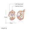 Luxury Crystal Flower English Earrings For Women Fashion  Rose Gold With Natural Zircon Accessories Daily Fine Jewelry