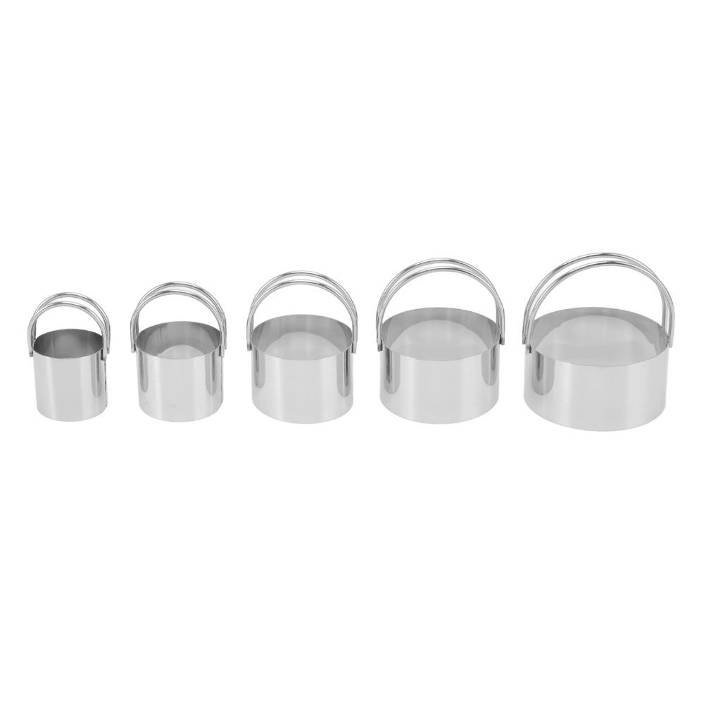 5pcs Food-Grade Cookie Cutter Set Stainless Steel Stainless Steel Cookie Cutters  Christmas Round