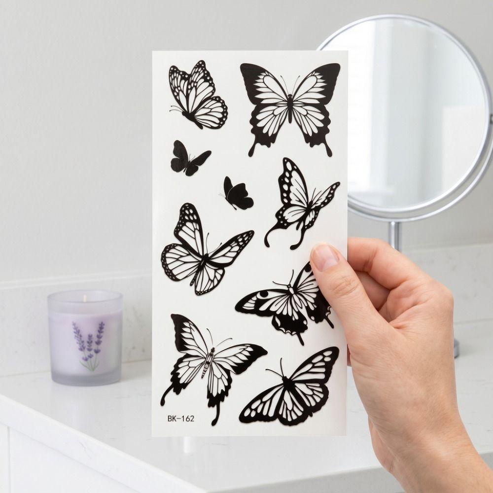 Transfer Tattoos Butterfly Tattoos Sweat Proof Sketch Tattoo Stickers Body Stickers For Women Men