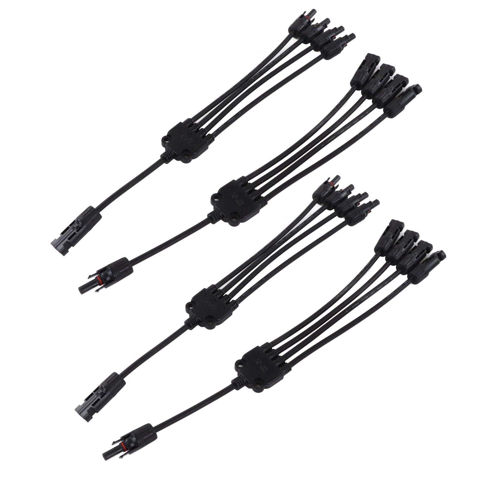 

2 Set Solar Panel Photovoltaic Y Branch Parallel Cable PV Adapter Cable Wire Male Female Connector IP67 1000VDC PV LTY4