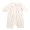 Baby Pre-All Romper Front Open Collared Plain Made In Japan Newborn Boys Girls Bodysuit Coverall White 50-60cm 42-1201-684