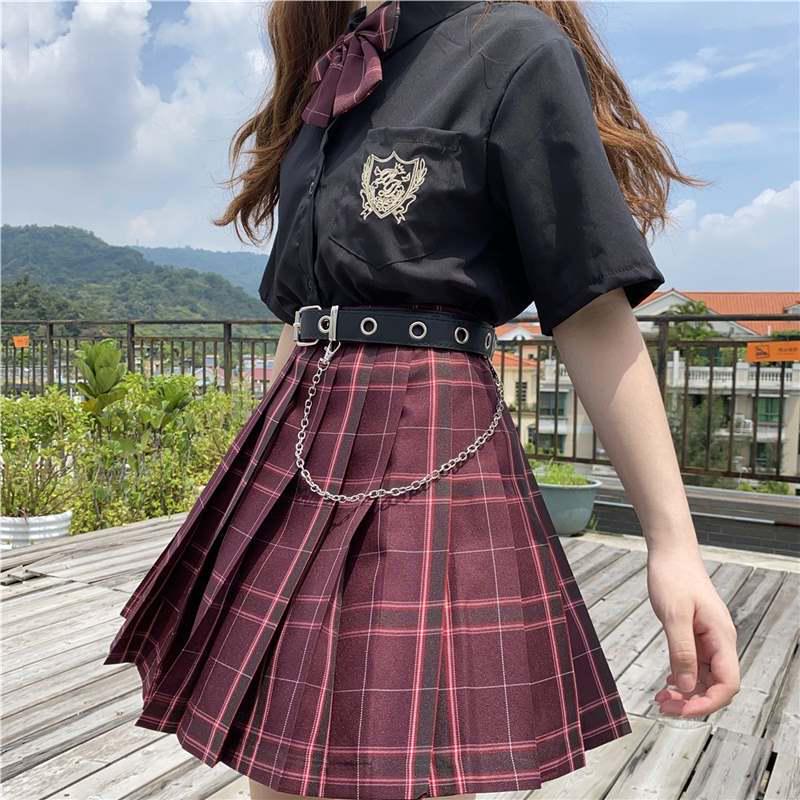 

Shahua JK High Waist Authentic Japanese Pleated Plaid Skirt M