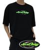Just Haeng Hng Neon Green Logo Oversized Short Sleeve T-Shirt (Black)