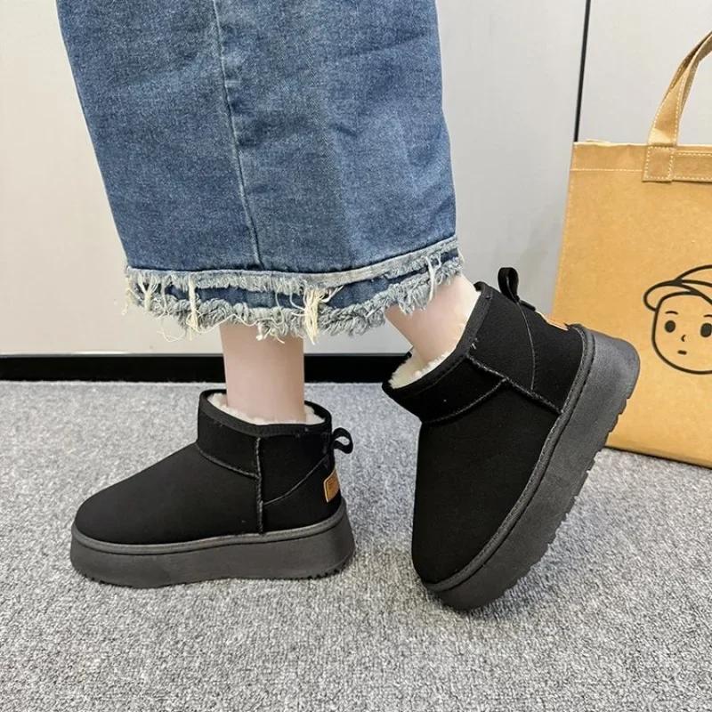2024 New Classic Thickened Fluff Women's Snow Boots Comfortable Warm Ankle Boots Women Winter Ladies Shoes Chunky Botas Mujer