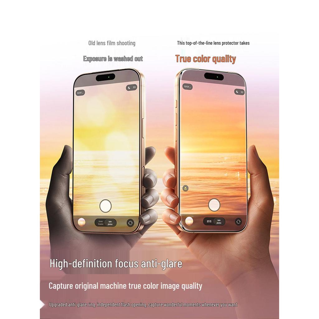 Transparent Lens Film for iPhone 15/14PM: Full Coverage Rear Camera Protector