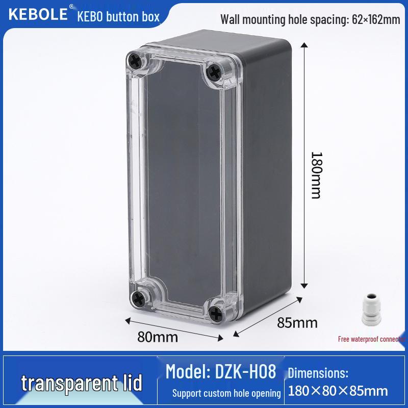 Transparent Waterproof ABS Plastic Junction Box for Indoor/Outdoor Power Supply & Monitor