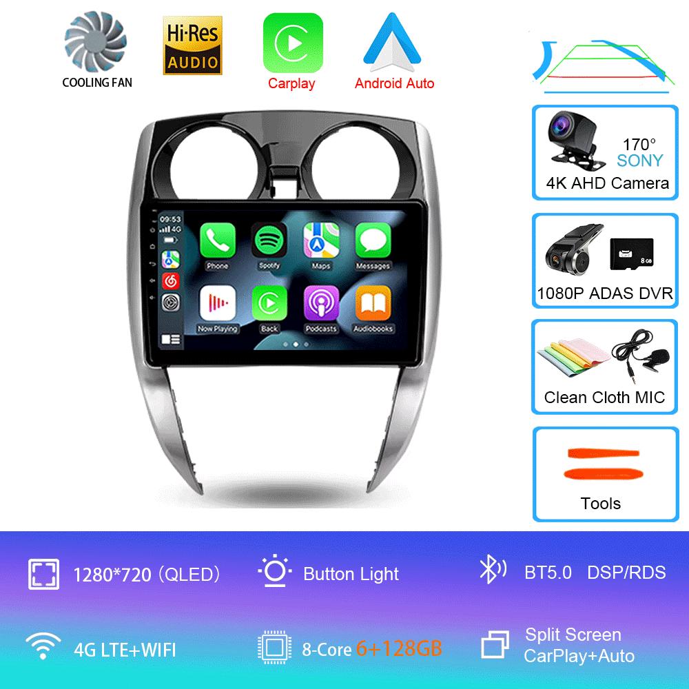 Car Radio Android 14 Carplay Auto For Nissan Note 2 E12 2012-2021 Multimedia Video Player GPS Navigation WIFI 4G DSP Stereo DSP