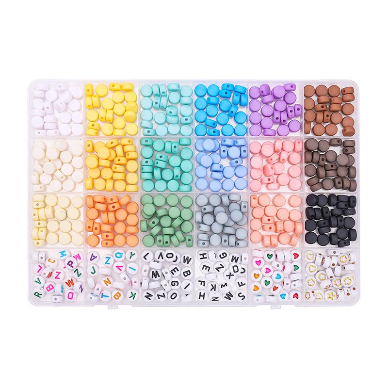 480Pcs/box Acrylic Beads Letter Round Loose Spacer Beads For DIY Bracelet Necklace Jewelry Making Accessories