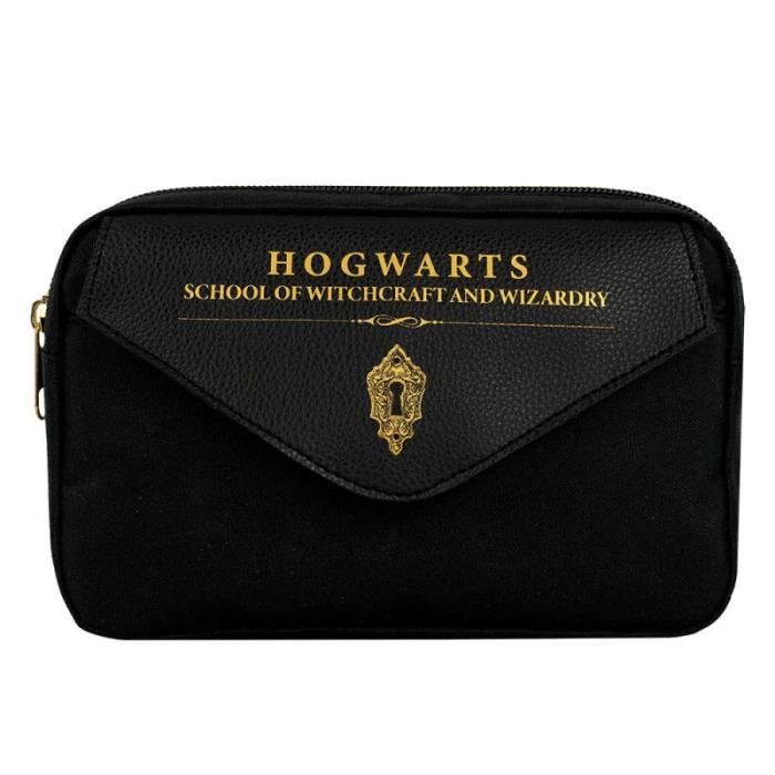 Federmäppchen - Harry Potter - Hogwarts - Mehrere Fächer - Schwarz und Gold - 19,5 x 13,5 x 5 cm