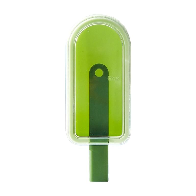 

Ice Lolly Molds Stackable Silicone Ice Cream Molds With Leakproof Lid Ice Cream Molds with Stick 16.4x6.4cm for Sorbets зелений