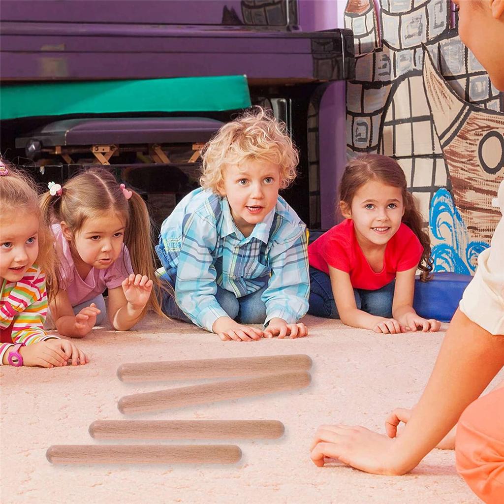 20 Kusů 8 Palců Dětské Rytmické Tyčky Hudební Lummi Tyčky Klasické Dřevěné Claves Hudební Perkuse Hudební Tyčky