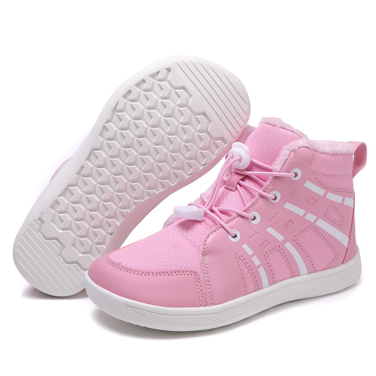 

Детские зимние сапоги: Плюшевые, Толстые, Теплые, Удобные Хлопковые Ботинки для Мальчиков и Девочек 38 розовый