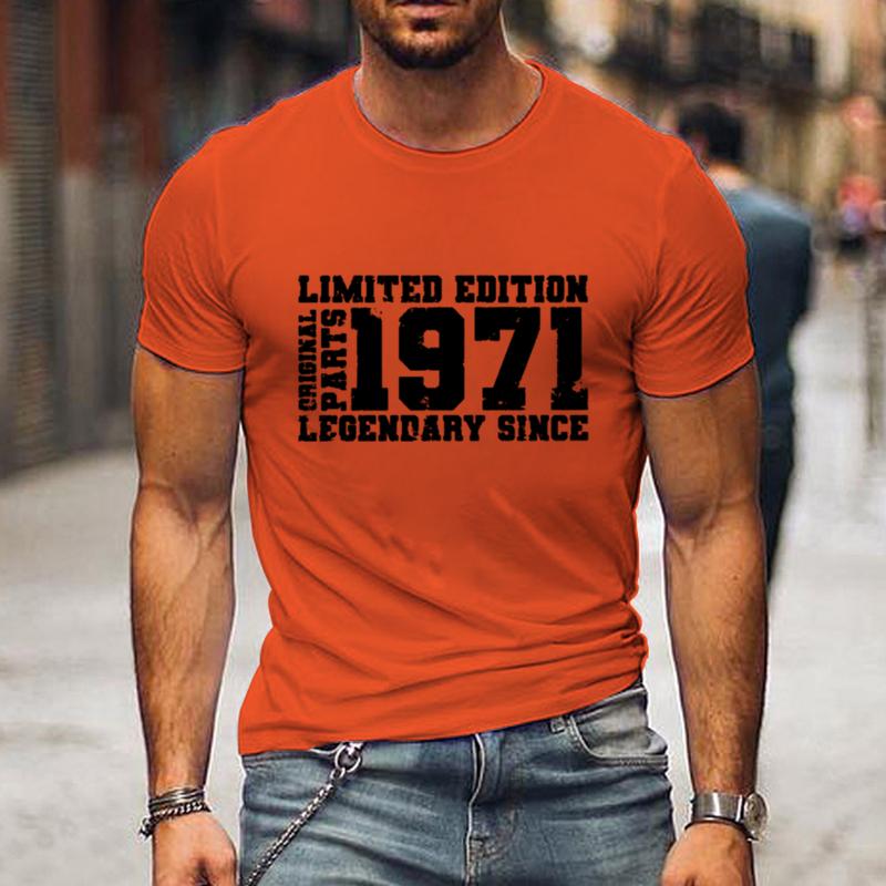 1971 EDITION Buchstaben Print Lässige Rundhals Kurzarm Oberteile Für Männer Outdoor Freizeitkleidung T-Shirt Damen T-Shirts Oberteile