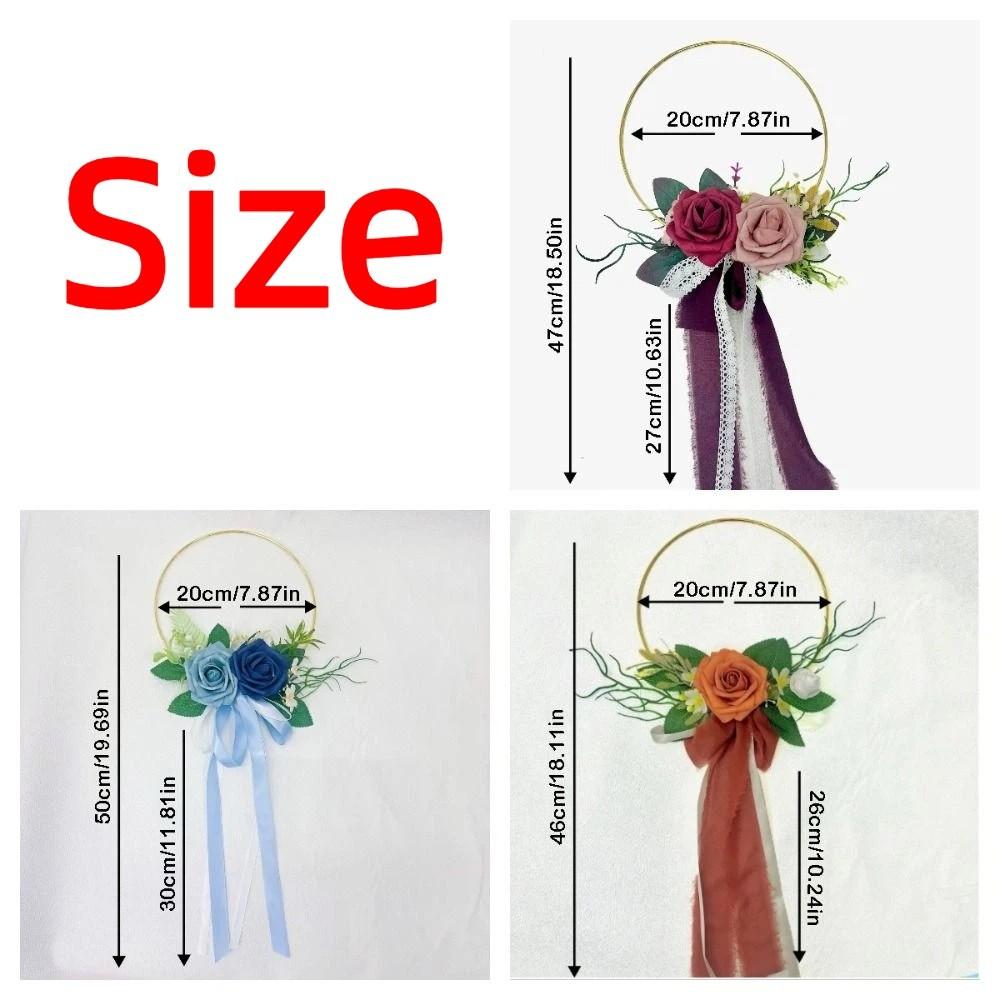 Elegant Artificial Rose Garland Handheld Wedding Decor Wreath  Bridal Shower