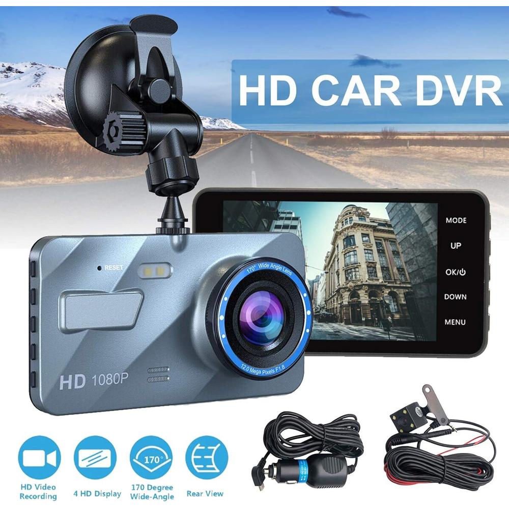 4 Inch LCD Screen Dash Cam 1080P FHD DVR Car Driving Recorder 170° wideangle MultiFunctionality for all car models
