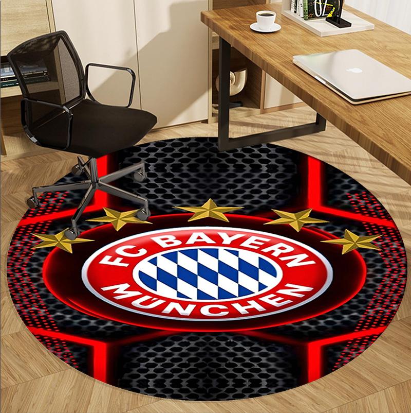 FC Bayern Pattern Round Rug, Indoor/Outdoor Mat, for Picnic, Gameroom, Bedroom, Office, Living Room, Home Decor Carpet, Birthday Gift