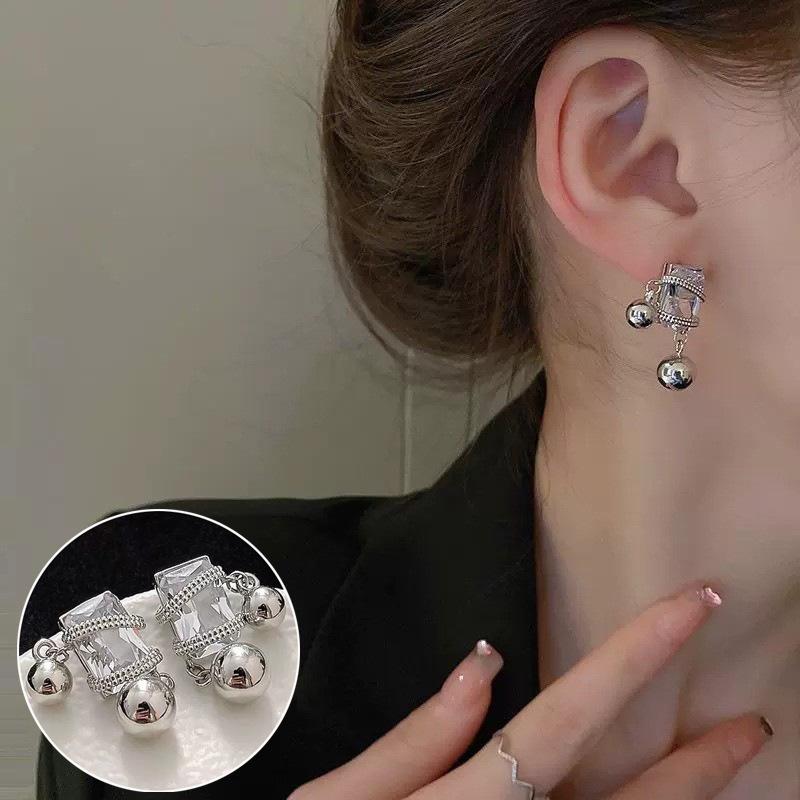 Geometrische Minimalistische Retro Damen Runde Kugel Ohrklemmen - Trendige Nischendesign Ohrringe