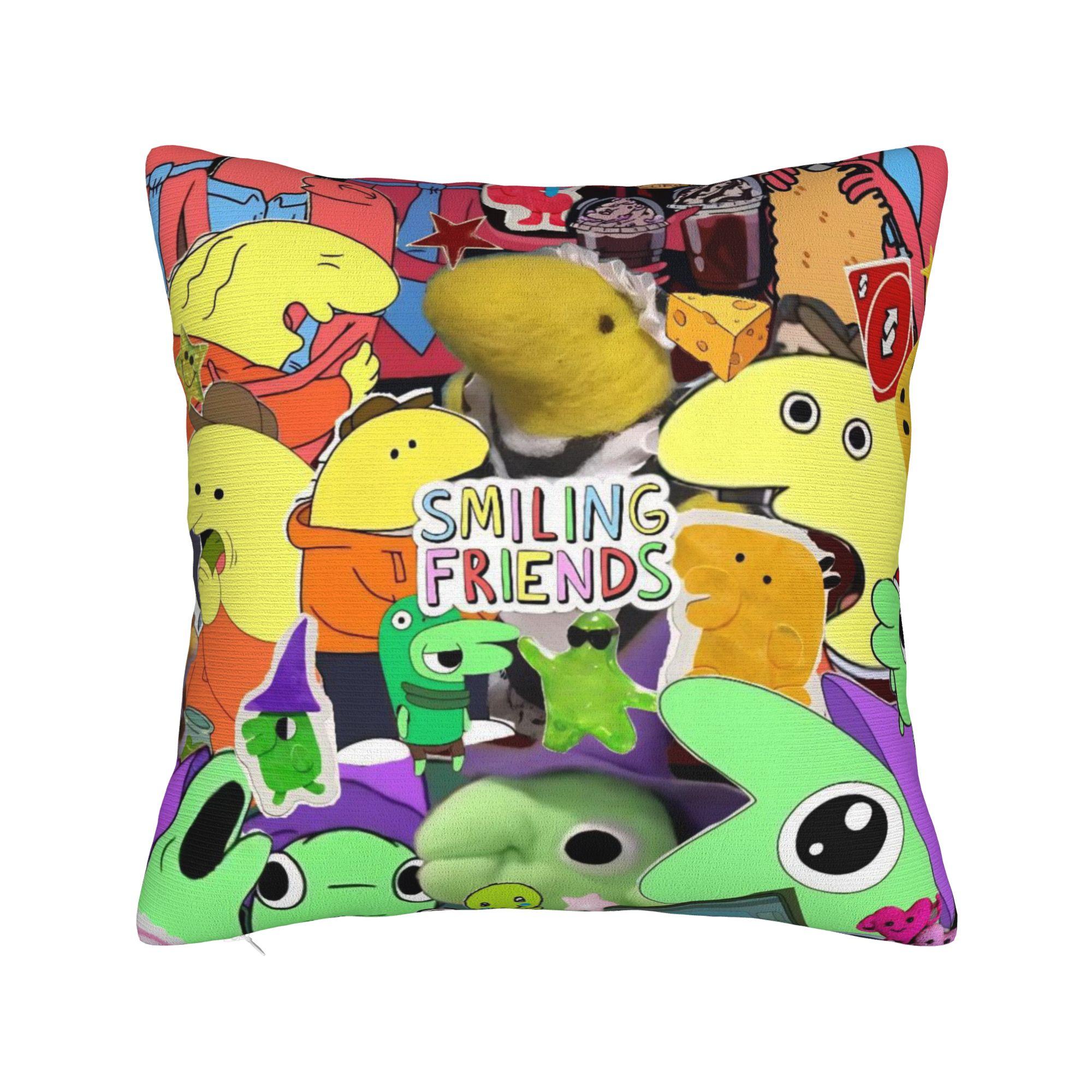Decorative Pillowcases Smiling Friends Pim and Charlie  Accessories Chair  Pillow Case Cover Square Style Multiple Sizes 12x12Inch