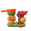 Yellow Duck Bath Toy Set with Water Spray & Suction Spinner