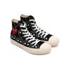 Converse CDG X  Chuck Taylor All Star Multi-Heart All Over Print Casual Comfortable High Top Canvas Shoes Unisex Sneakers Black White 168982C