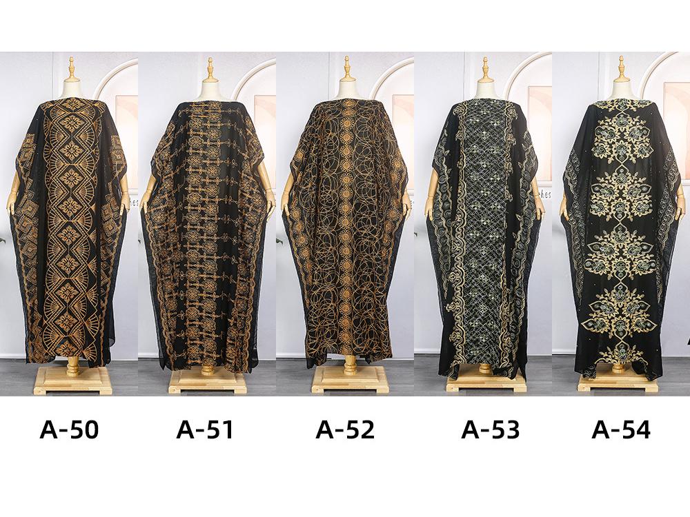 2023 Korálková výšivka Krajka S kapucí Muslimské šaty - Nadměrná velikost Africká dámská dlouhá róba