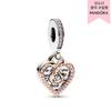 Two Tone Infinite Heart Double Dangle Charm 782641c01