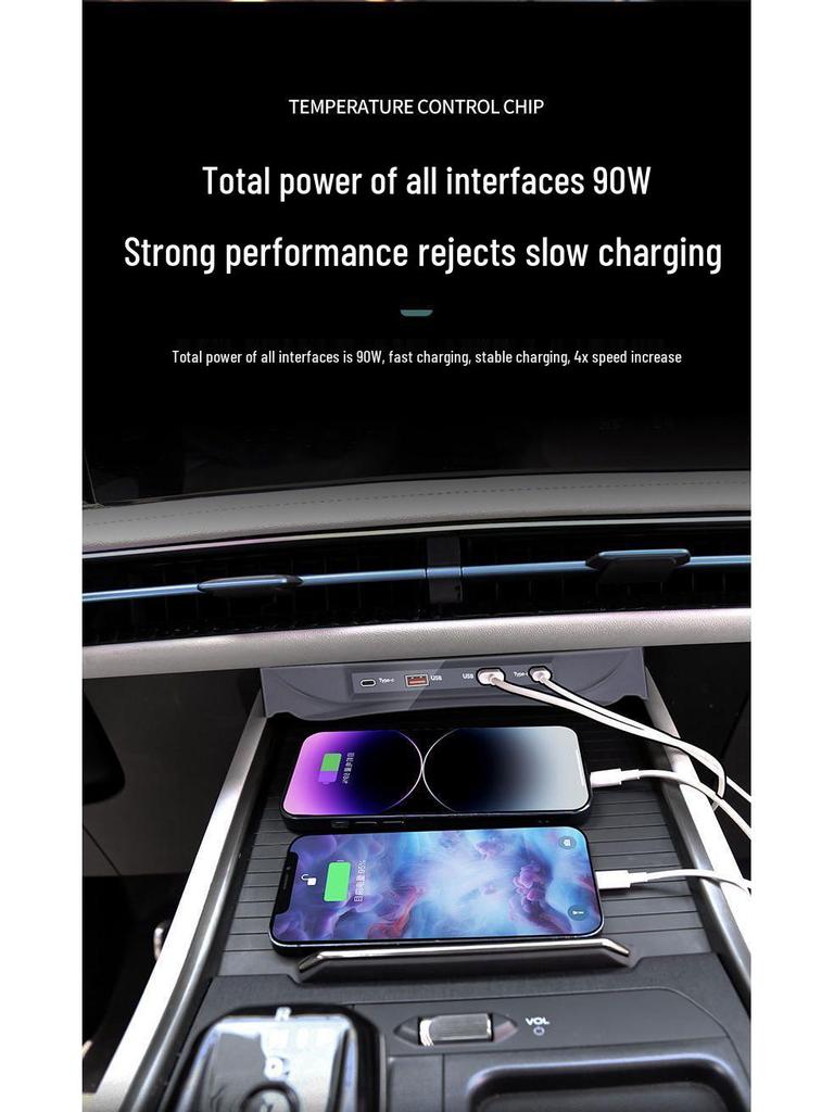 L6F: Docking station and USB expansion converter with smart fast charging for Ford Edge L.