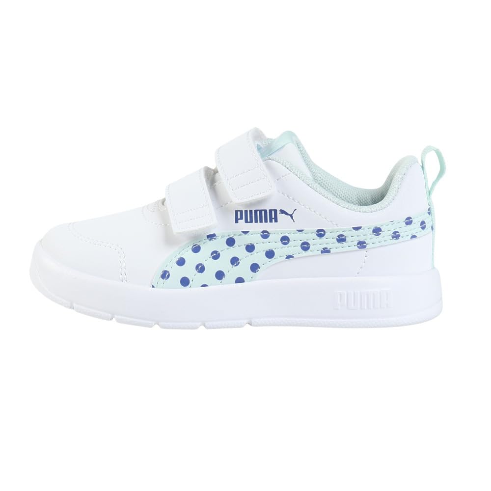 Puma Courtflex V3 Dotty V PS Athletic Perfekt for skole og sport Unisex for barneskole 2025 Blå Størrelse cm Barns (398758) Sko, Lettvekt,
