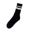 Striped Two-bar Socks, Women's Mid-calf Socks, Autumn and Winter Trend, Solid Color, College Style, Pile Socks, Sports and Casual Women's Socks