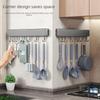 Kitchen Utensil Storage Organizer Non-perforated Wall Rack Movable Hook Spoon Holder Household Kitchen Mounted Arrangement Shelf