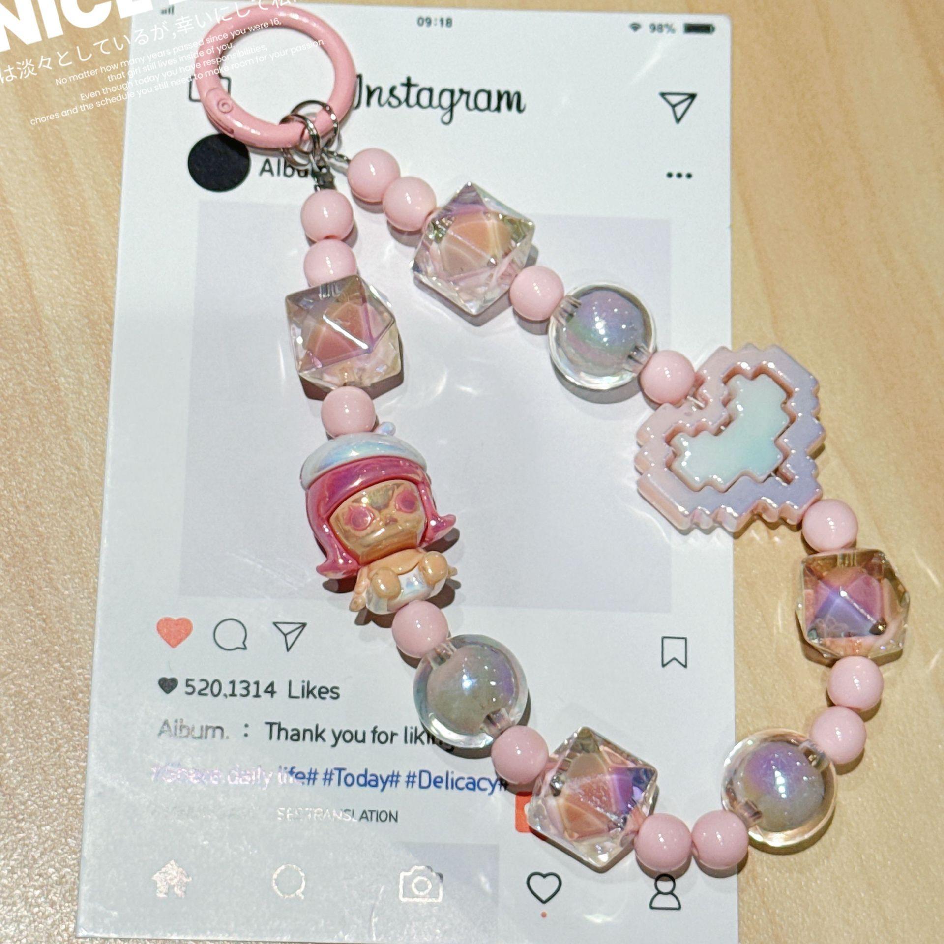 

Кукла Цепочка для мобильного телефона Подвеска POP MART Милый брелок из бусин Подвеска для чехла мобильного телефона