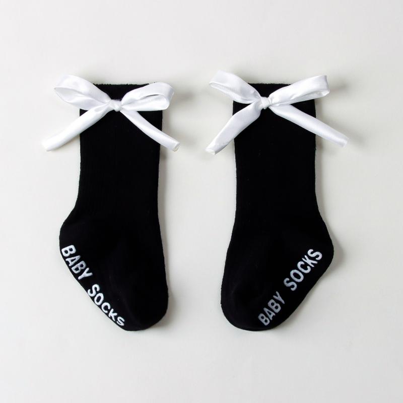 Korean Cute 3D Bow Baby Girls Socks Spring Autumn Soft Cotton Floor Socks Infant Kids First Walkers Newborn Socks