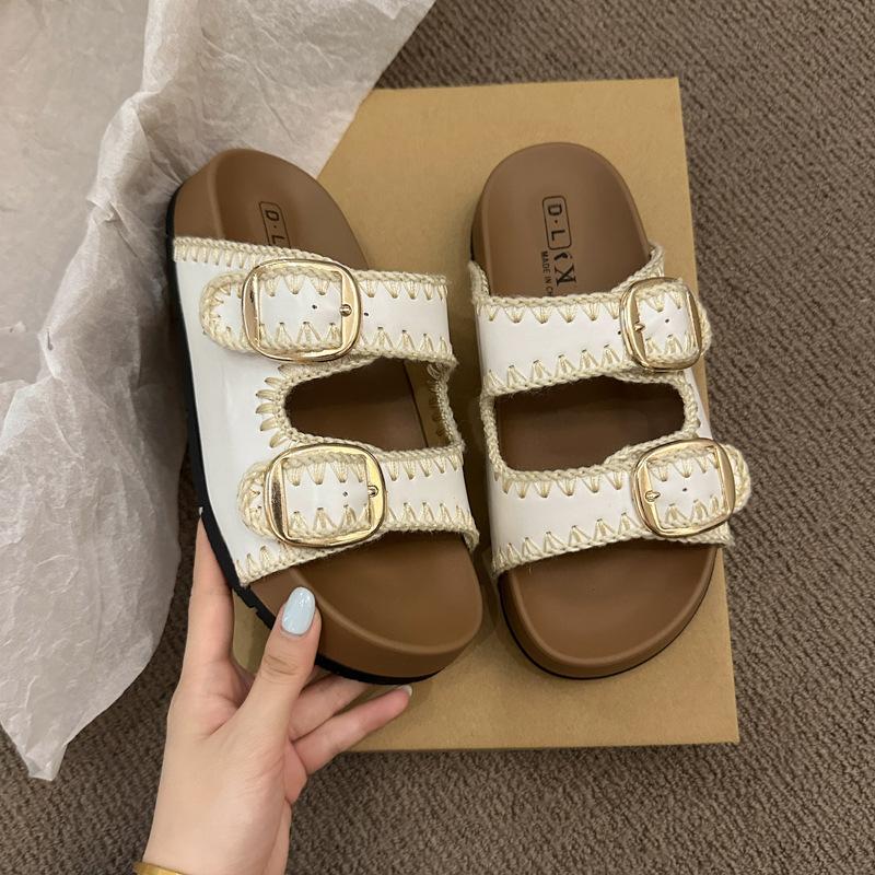 Slippers Women's Summer Outer Wear Sense 2025 New Thick Bottom Height Increase Beautiful with Skirt Cool Slippers