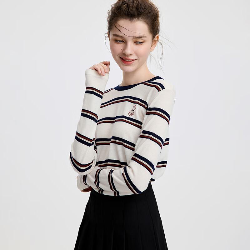 Navigare Women's Lightweight Striped Knit Sweater
