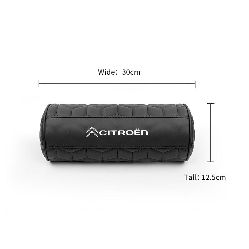 Car Headrest Pillow Leather & Memory Foam Neck Support For Citroen C4 C3 C5 C5X e-C4 X e-C3 C-Elysee Berlingo C1 C6 C2 Keychain