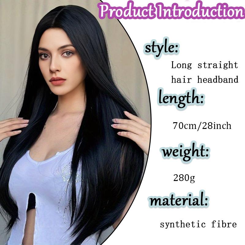 Lace Style lange gerade Kopfbedeckung lange gerade Perücke hitzebeständige Faser Perücke Damenperücke tragen einfach und komfortabel