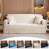 Winter Elastic Crystal Fleece Sofa Slipcovers With Skirt Couch Cover Furniture Protector For Bedroom Living Room Copri Divano