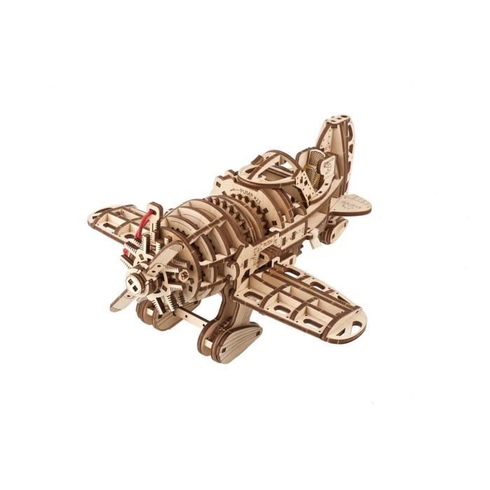 Maquette en bois - UGEARS - Avion Frelon Fou - 354 pièces - Temps de montage 8h - Coloris Unique