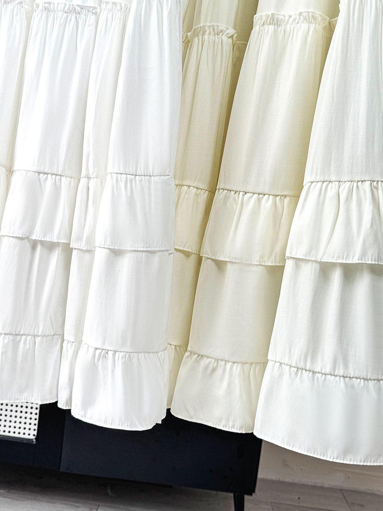 Women's Draped Ruffle Lace Skirt - Loose Hem Vacation Umbrella Skirt for Spring/Summer 2026