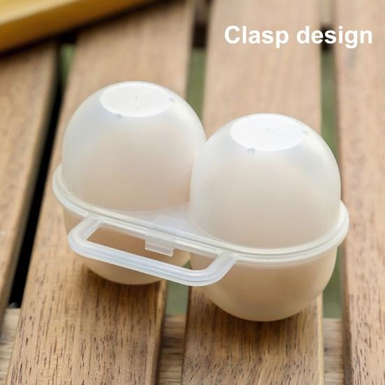 Egg Box Portable with Handle Shockproof Anti-drop 2 Grids Special Egg Container Plastic Egg Tray Daily Use