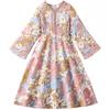Girl Long Sleeves Floral Print Dress Children Kid Casual Princess Dresses Clothes