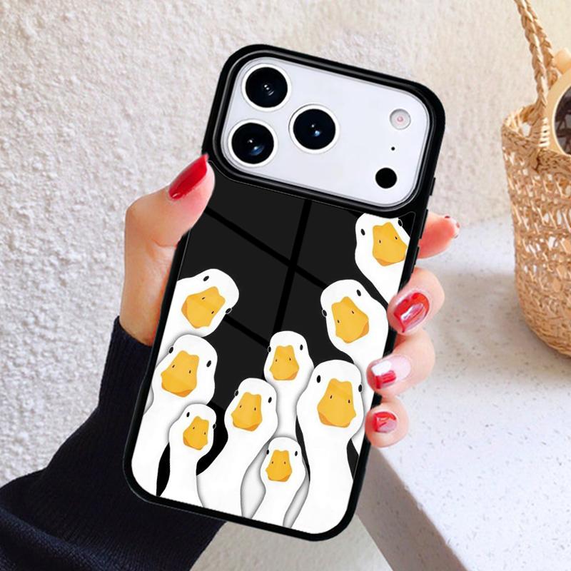 Cartoon Cute Goose Phone Case For iPhone 17 Air 16 15 14 13 12 11 Pro Max Plus