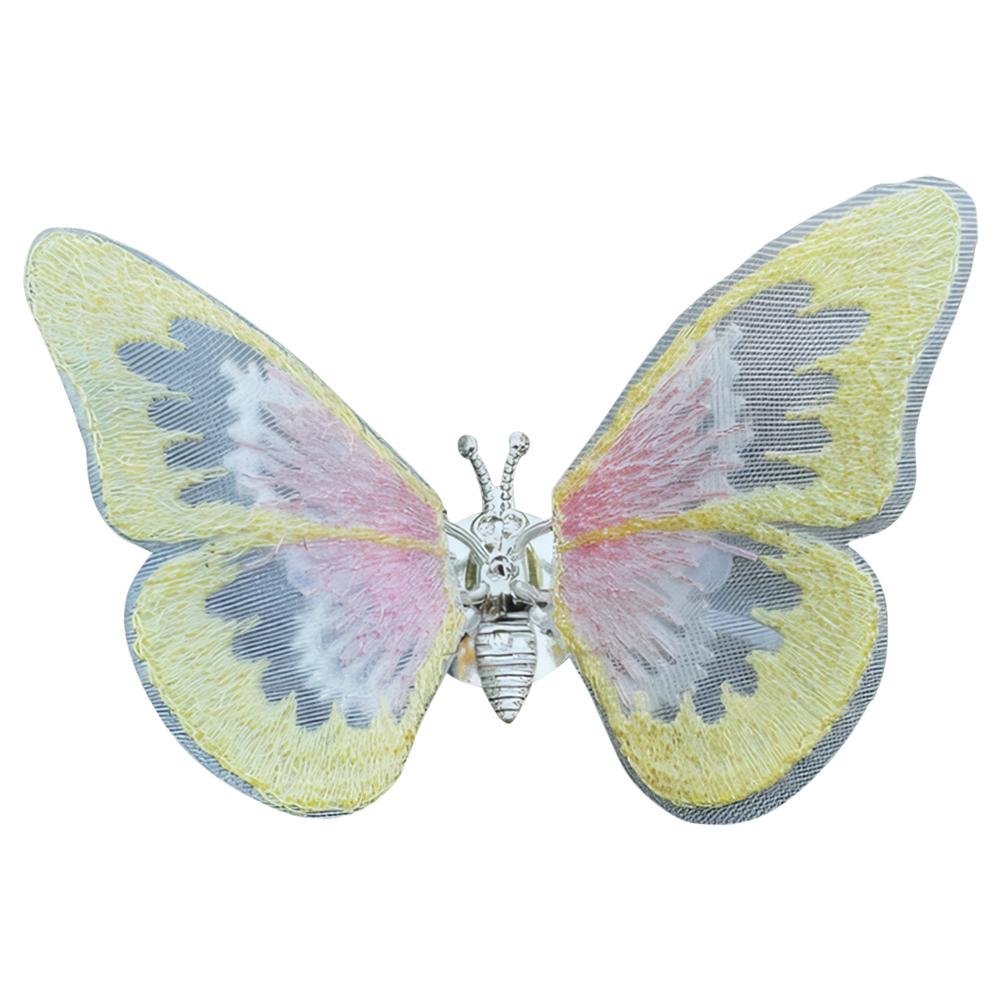 Embroidered Butterfly Moving Butterfly Flapping Wings Butterfly for Car Center Console Air Outlet Decor жёлтый