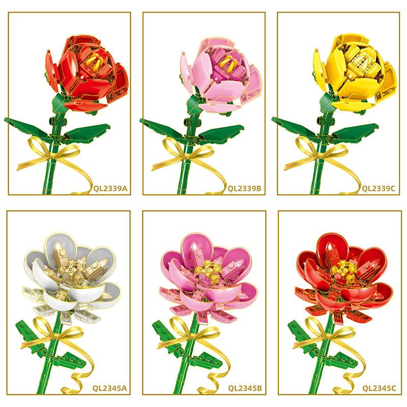 Modello Fiore Bouquet Eterno Blocchi da Costruzione Pianta Decorativa Creativa per Scrivania Casa Assemblare Mattoncini Giocattolo Educativo Regali per Bambine Bambini