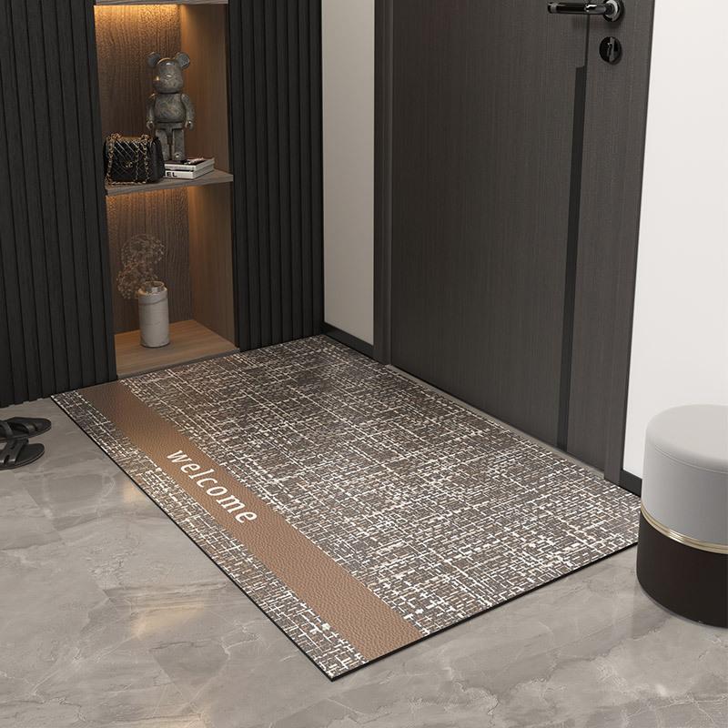 Modern Entry Door Floor Mat Entry Door Leather Foot Mat Pvc Wipes Washless Household Entryway Carpet Can Be Cut