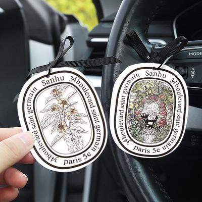 6 Stück Lufterfrischer Auto Parfüm Natürlicher Duftendes Papier Auto Hängende Dekoration duftende Tabletten Aromatherapie Zubehör Innenraum